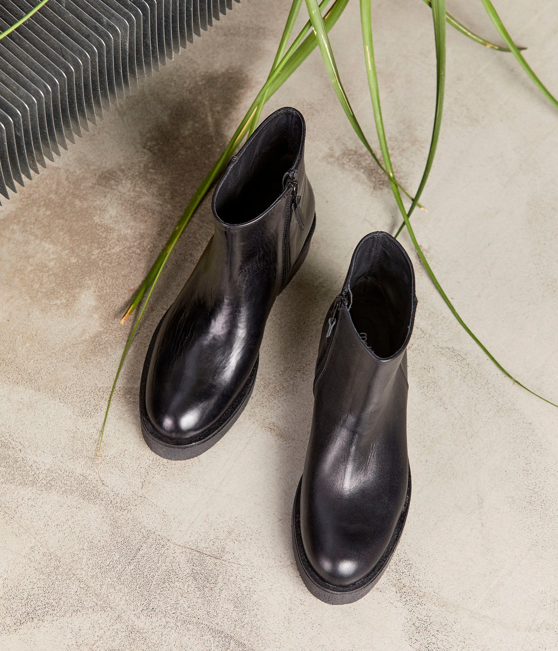 Boots noires cuir Isaure