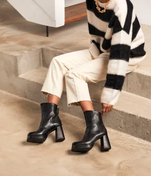 Boots zippées noires Athea