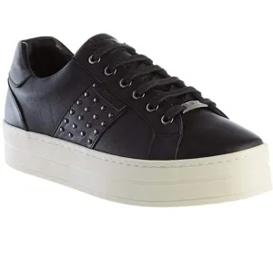 Carmela Womens Leather Trainers - Black