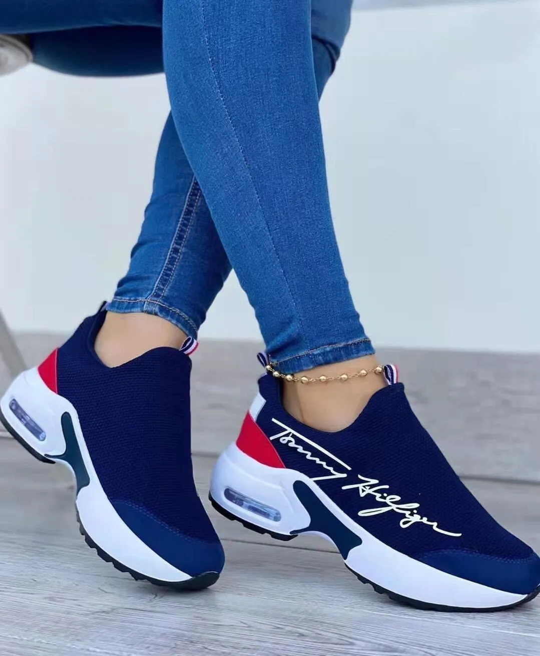 Casual Breathable Wedges Ladies Walking Sneakers | Marvis