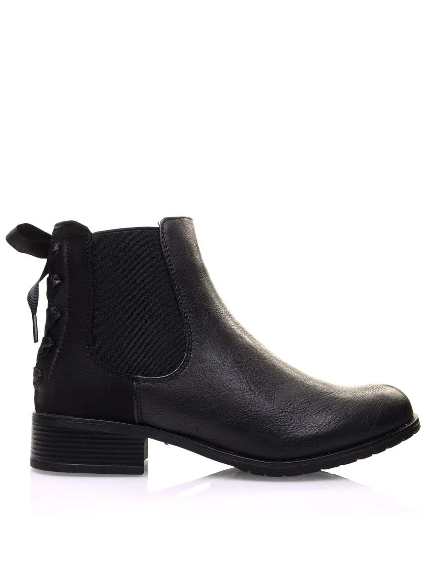 Chelsea boots noires à noeuds 