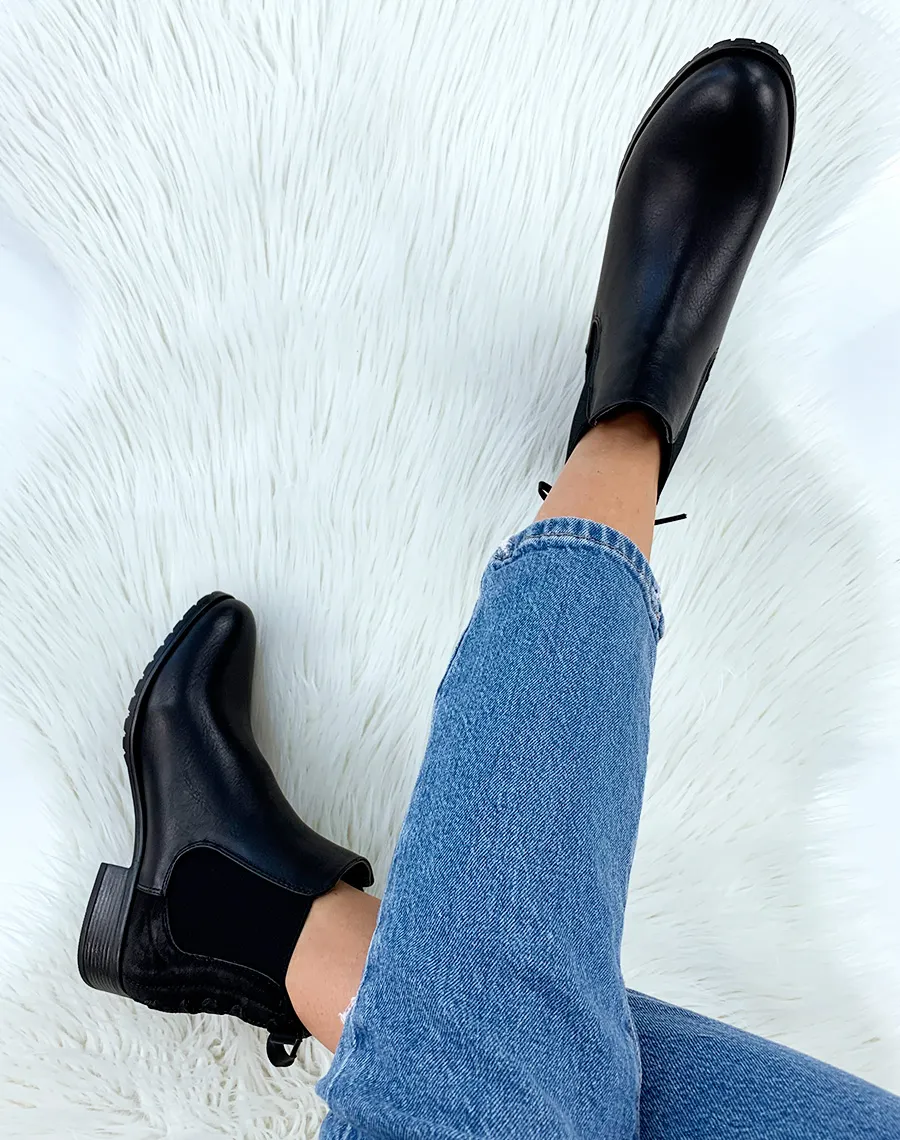 Chelsea boots noires à noeuds 