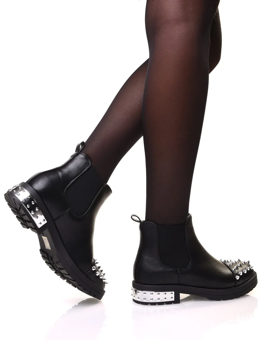 Chelsea boots noirs à clous