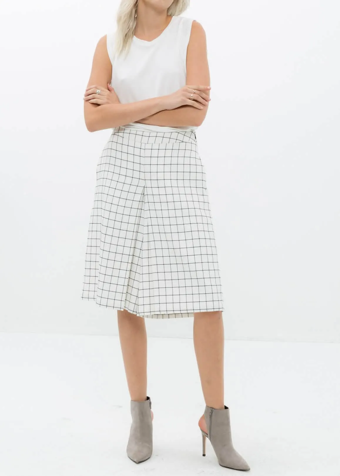 Chic Square Jacquard Wide Leg Trousers for Women