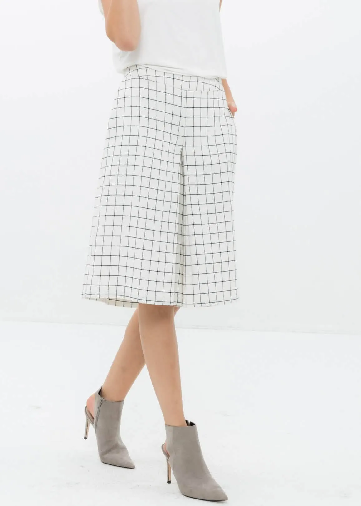 Chic Square Jacquard Wide Leg Trousers for Women