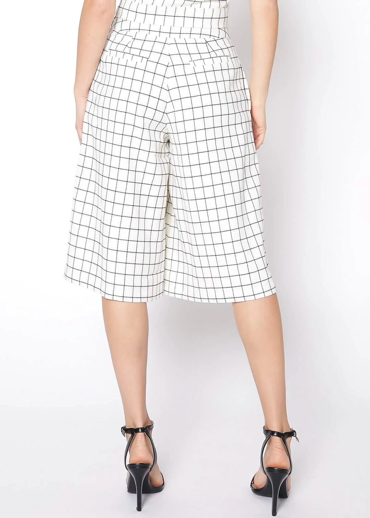 Chic Square Jacquard Wide Leg Trousers for Women