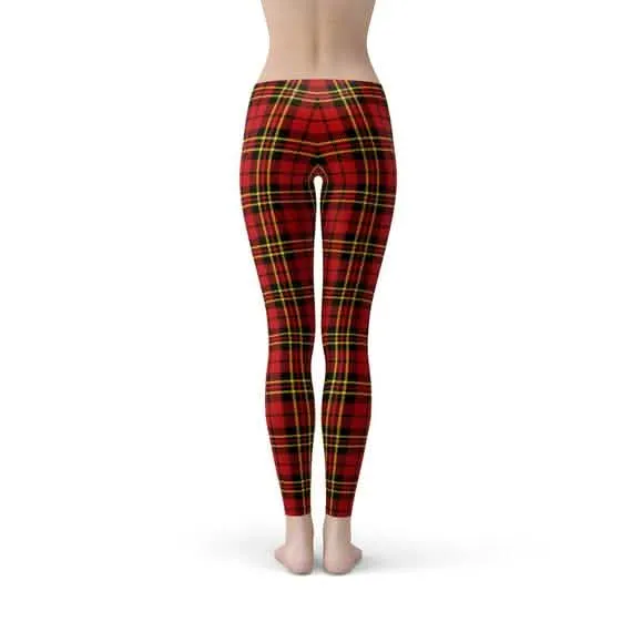 Chic Women's Red Tartan Plaid Leggings