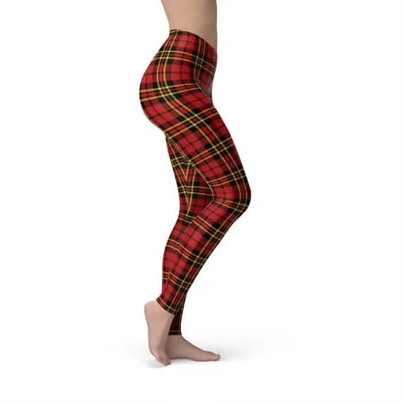 Chic Women's Red Tartan Plaid Leggings