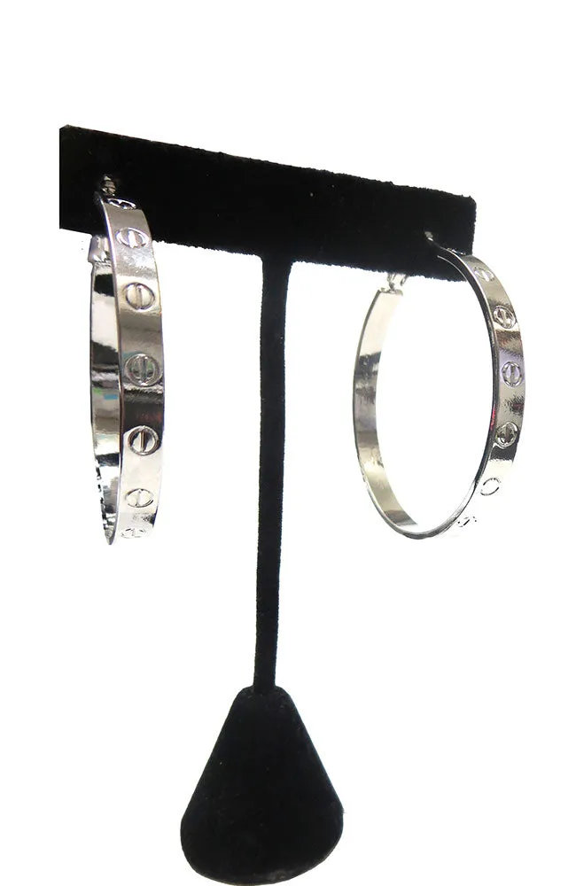 Circle Engraved 1 3/4" Hoops