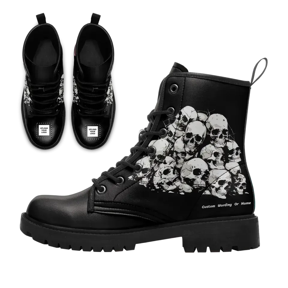 Corporate Gifts,Personalized Ghost Winter Boots, Custom Skeleton Boots, Gothic Boots, Witch Boots, Unisex Boots  for Halloween