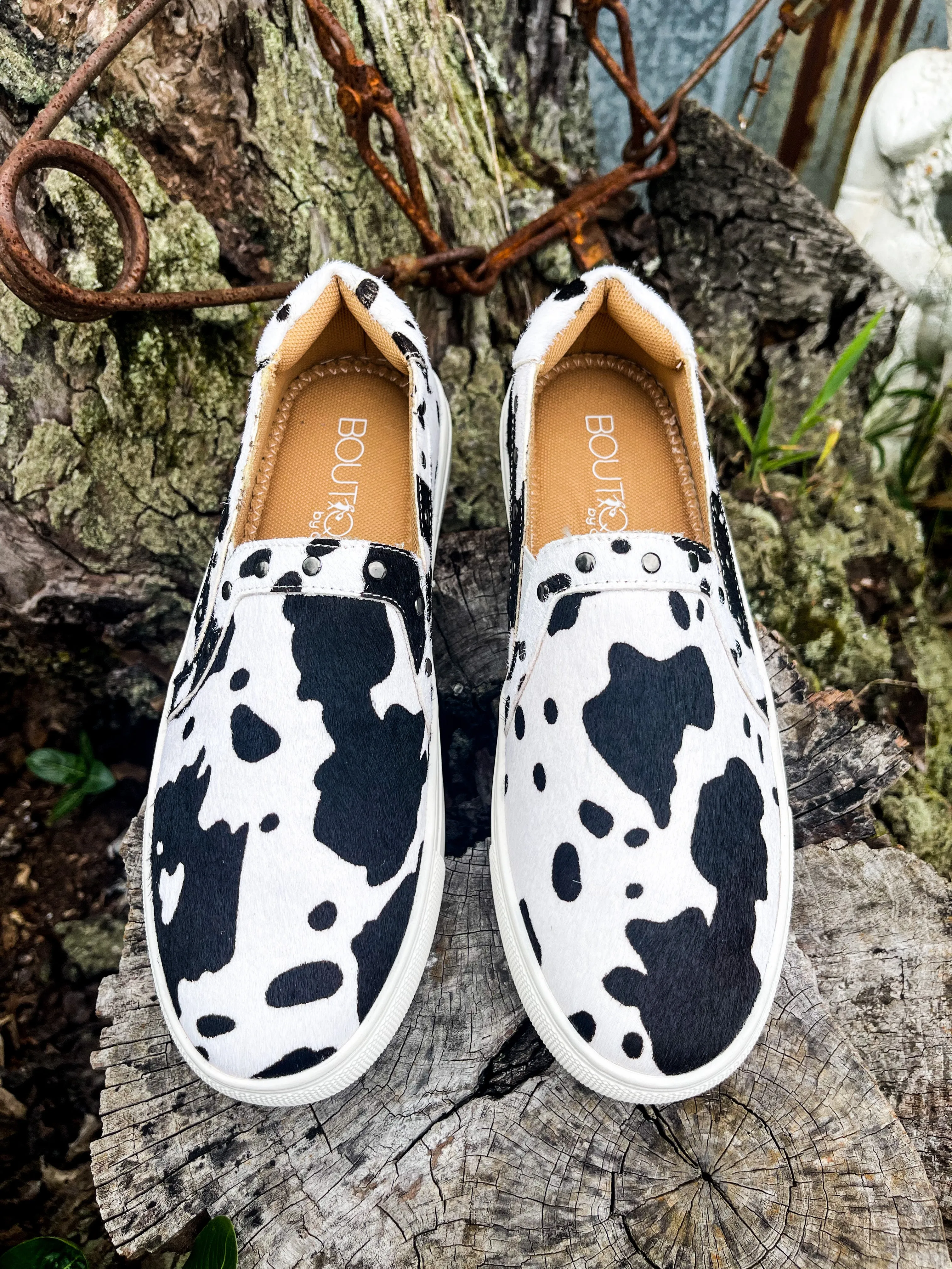 Cow Pinetop Hair On Slides
