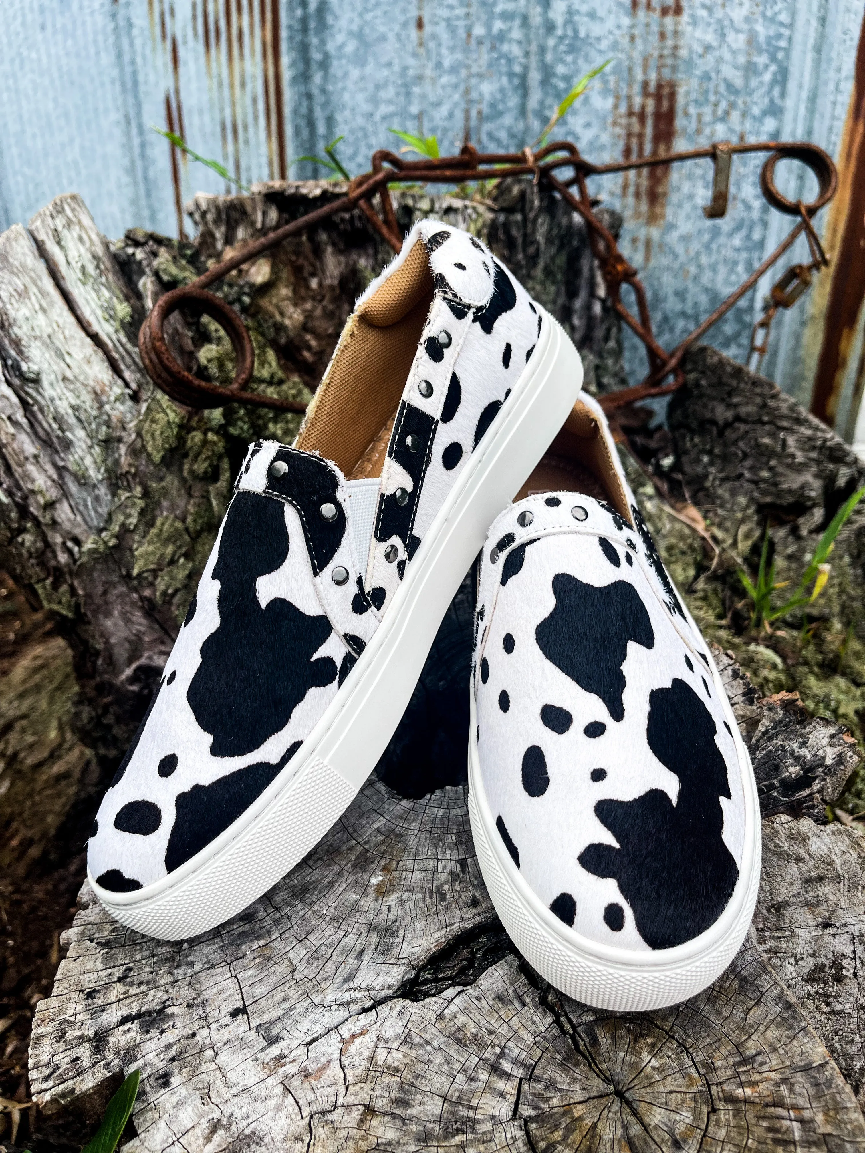 Cow Pinetop Hair On Slides