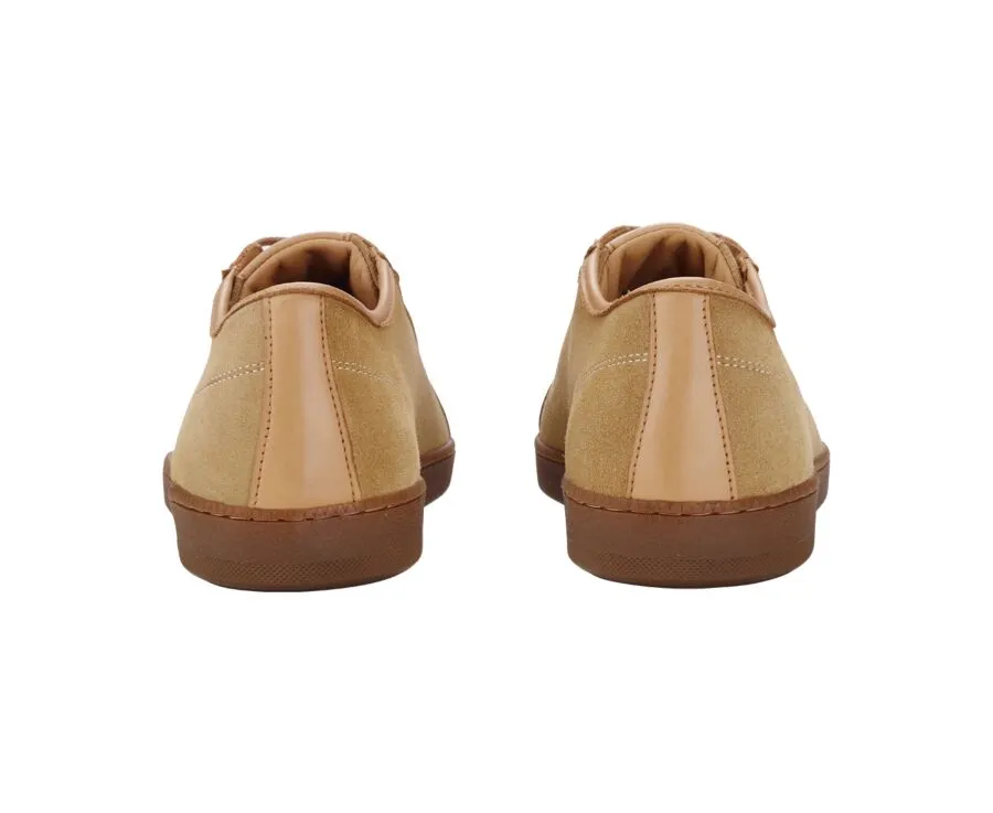 Dark Beige Suede Men&#039;s Trainers - MILANESIA