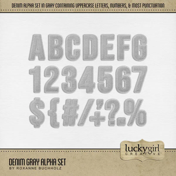 Denim Blues Alpha Digital Scrapbook Bundle
