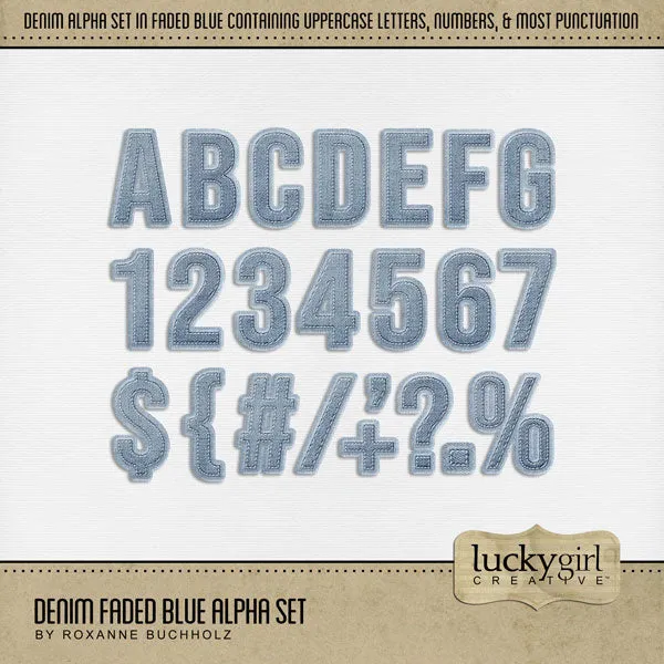 Denim Blues Alpha Digital Scrapbook Bundle