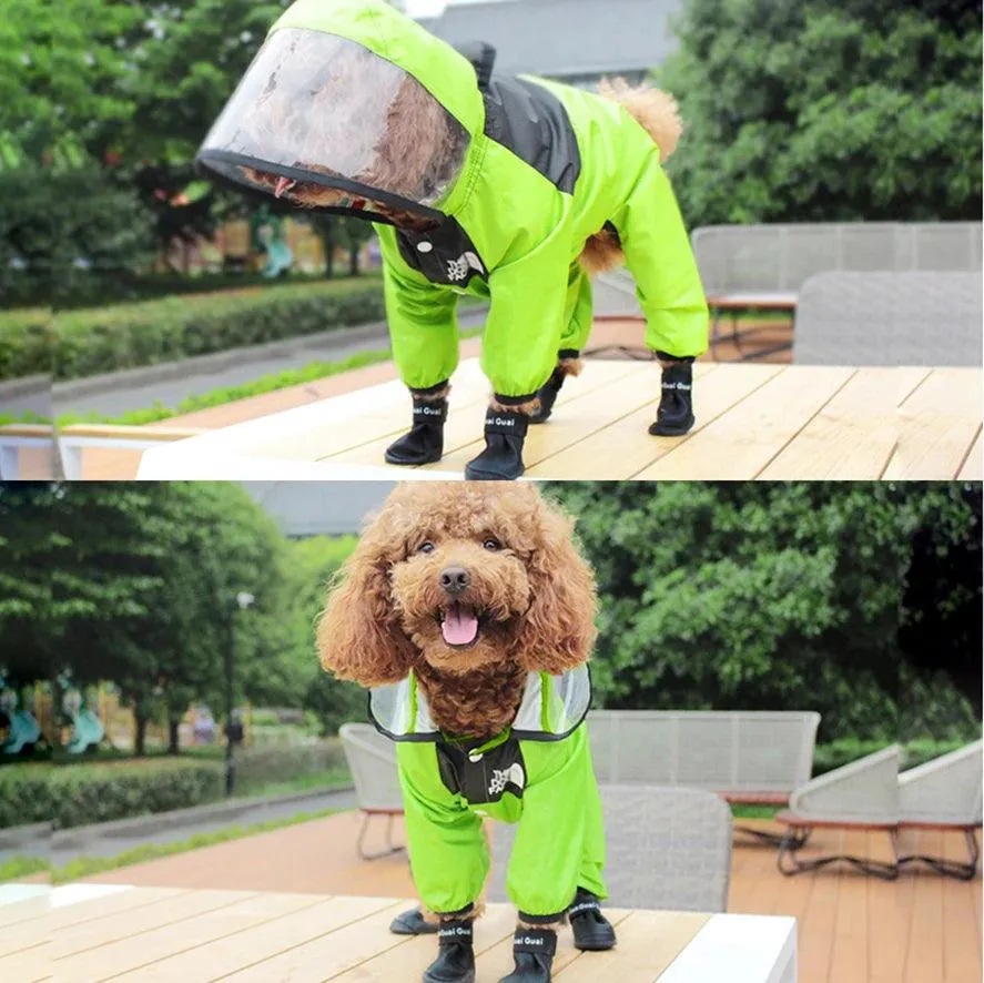 Dog Rain Shoes 4pcs/set: Silicone Antiskid Boots for Pet Paw Protection
