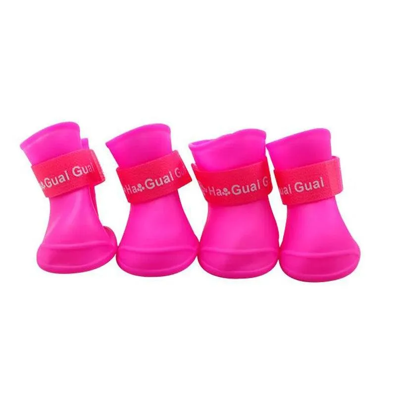 Dog Rain Shoes 4pcs/set: Silicone Antiskid Boots for Pet Paw Protection