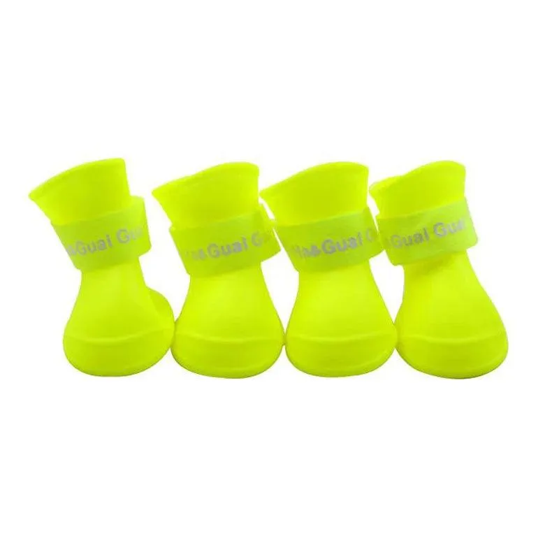 Dog Rain Shoes 4pcs/set: Silicone Antiskid Boots for Pet Paw Protection