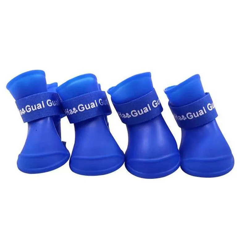 Dog Rain Shoes 4pcs/set: Silicone Antiskid Boots for Pet Paw Protection