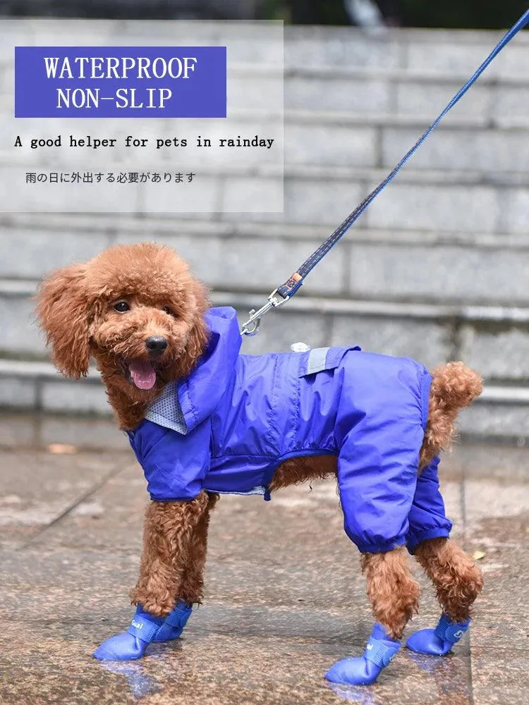 Dog Rain Shoes 4pcs/set: Silicone Antiskid Boots for Pet Paw Protection