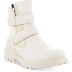 ECCO Womens Tredtray Leather Lugged Sole Motorcycle Boots