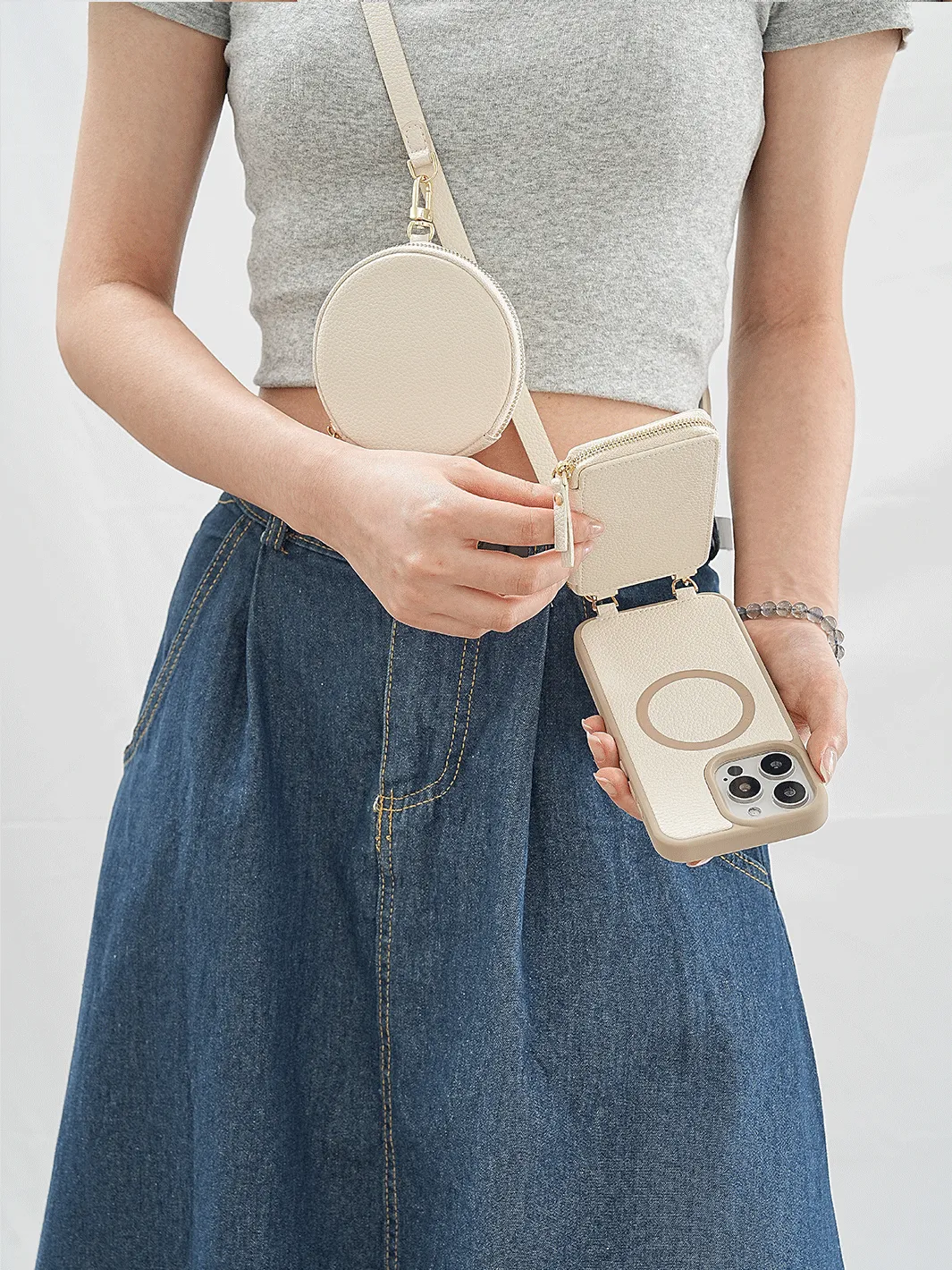 Economical Kit- Wireless Charging Phone Case Round Pouch Set