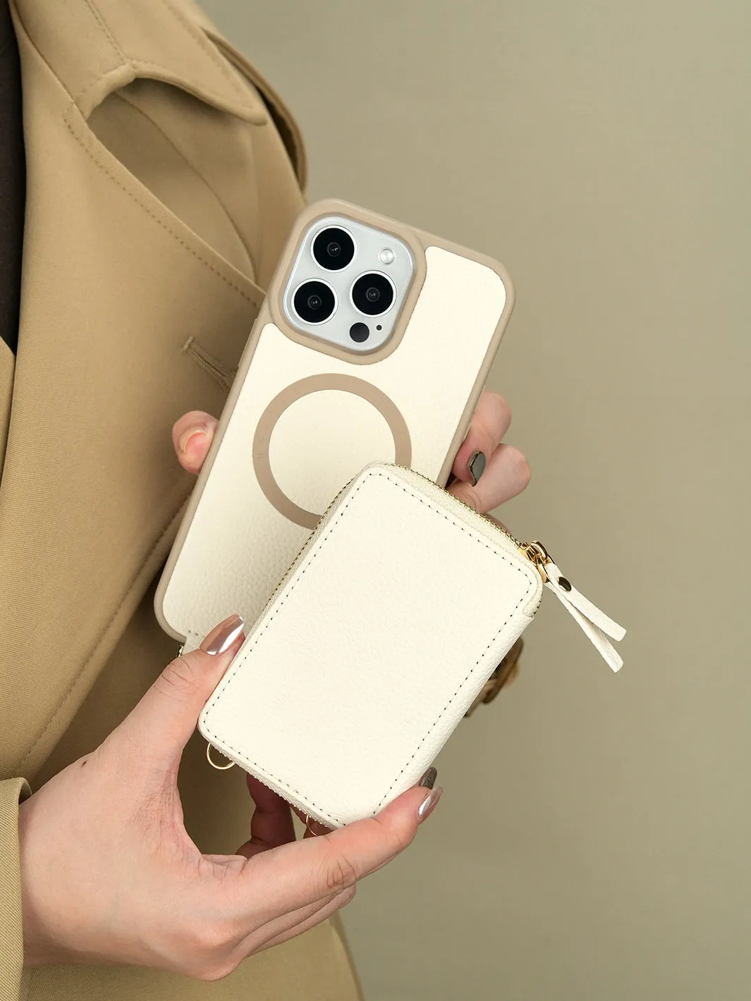 Economical Kit- Wireless Charging Phone Case Round Pouch Set