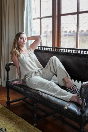 Fiji Pocketed High Rise Pants - Sand