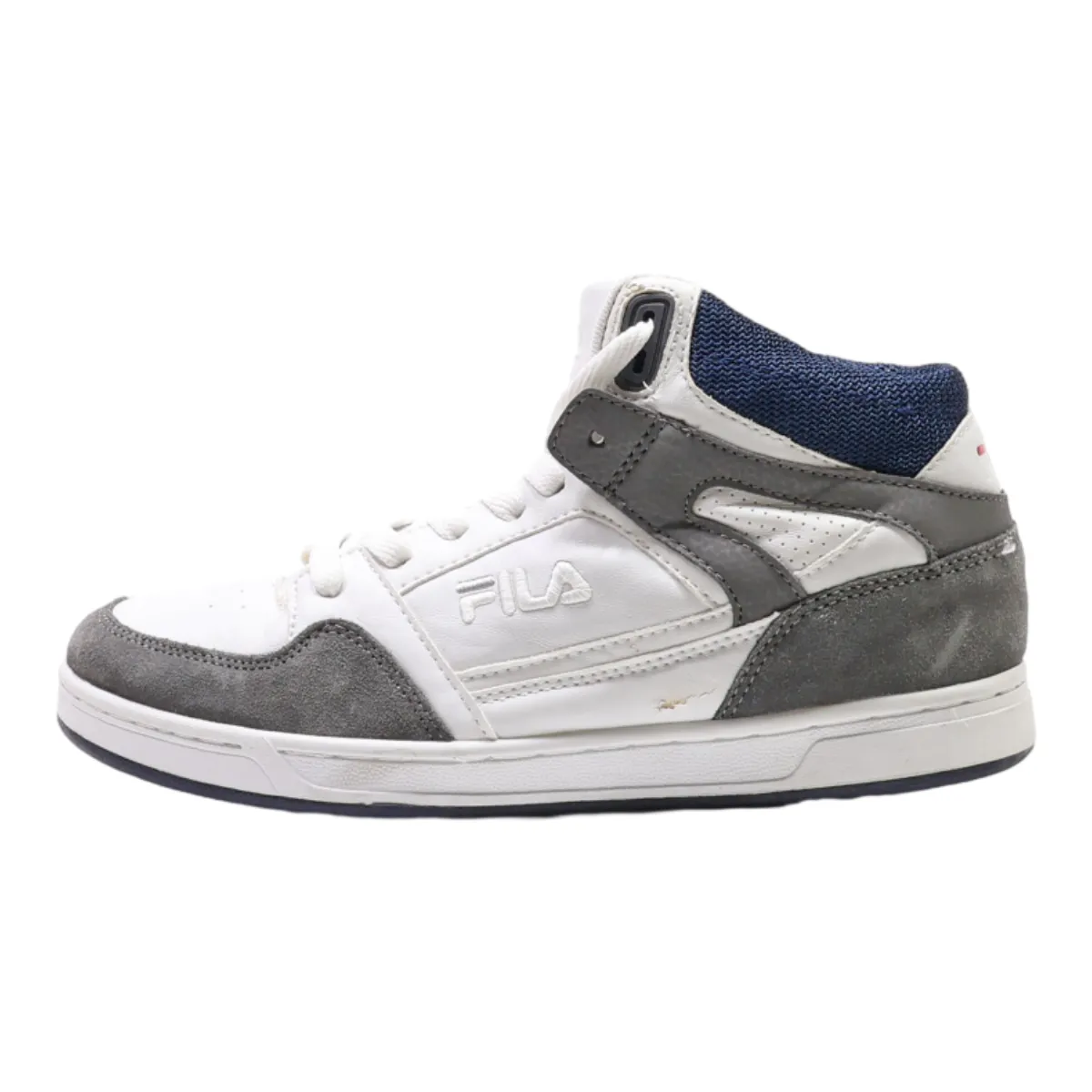 FILA High Top Trainers White Leather Mens UK 8