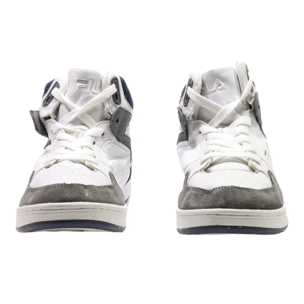 FILA High Top Trainers White Leather Mens UK 8