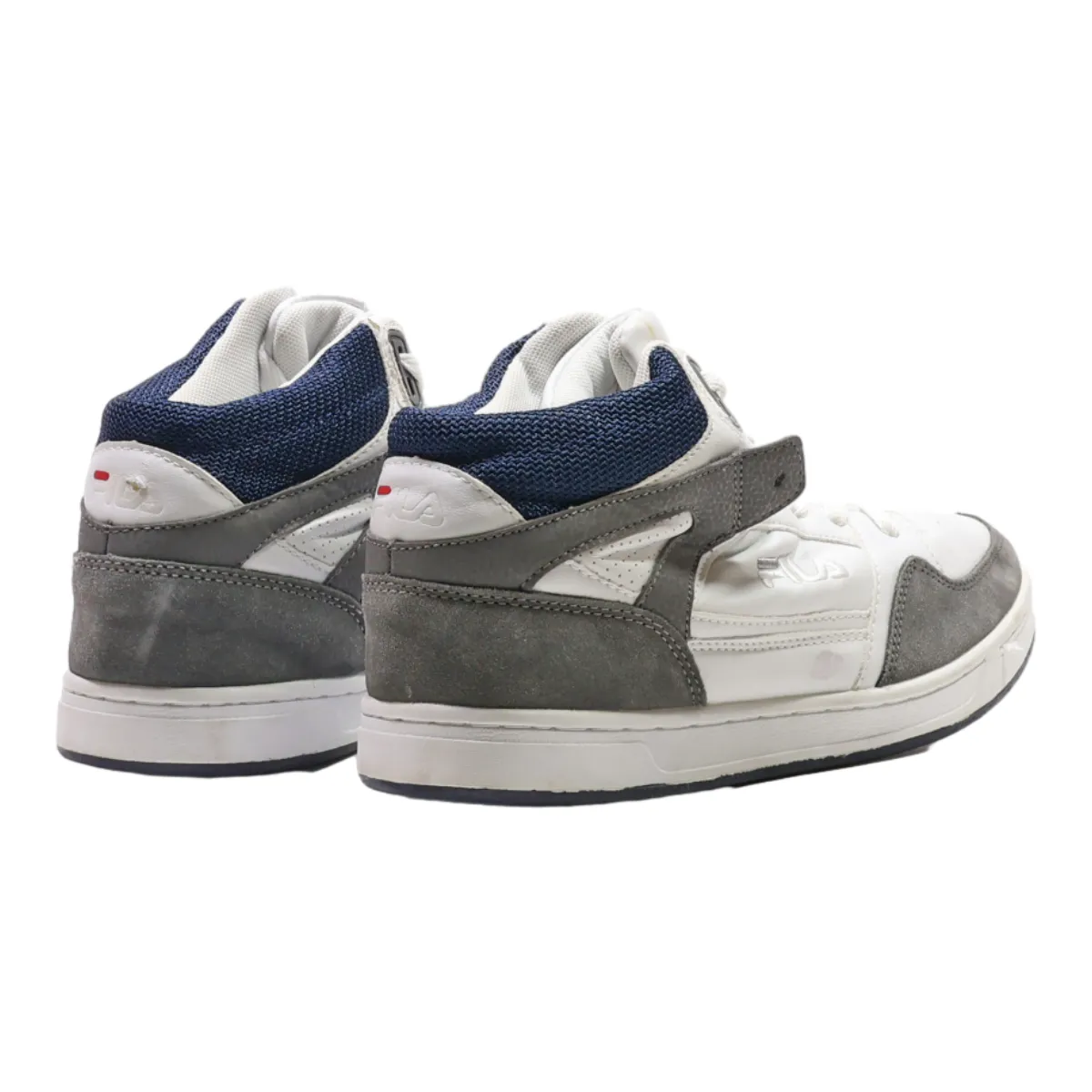 FILA High Top Trainers White Leather Mens UK 8