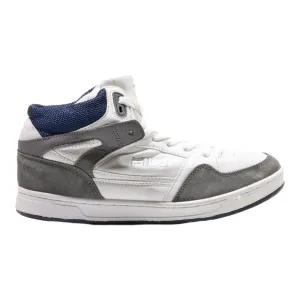 FILA High Top Trainers White Leather Mens UK 8