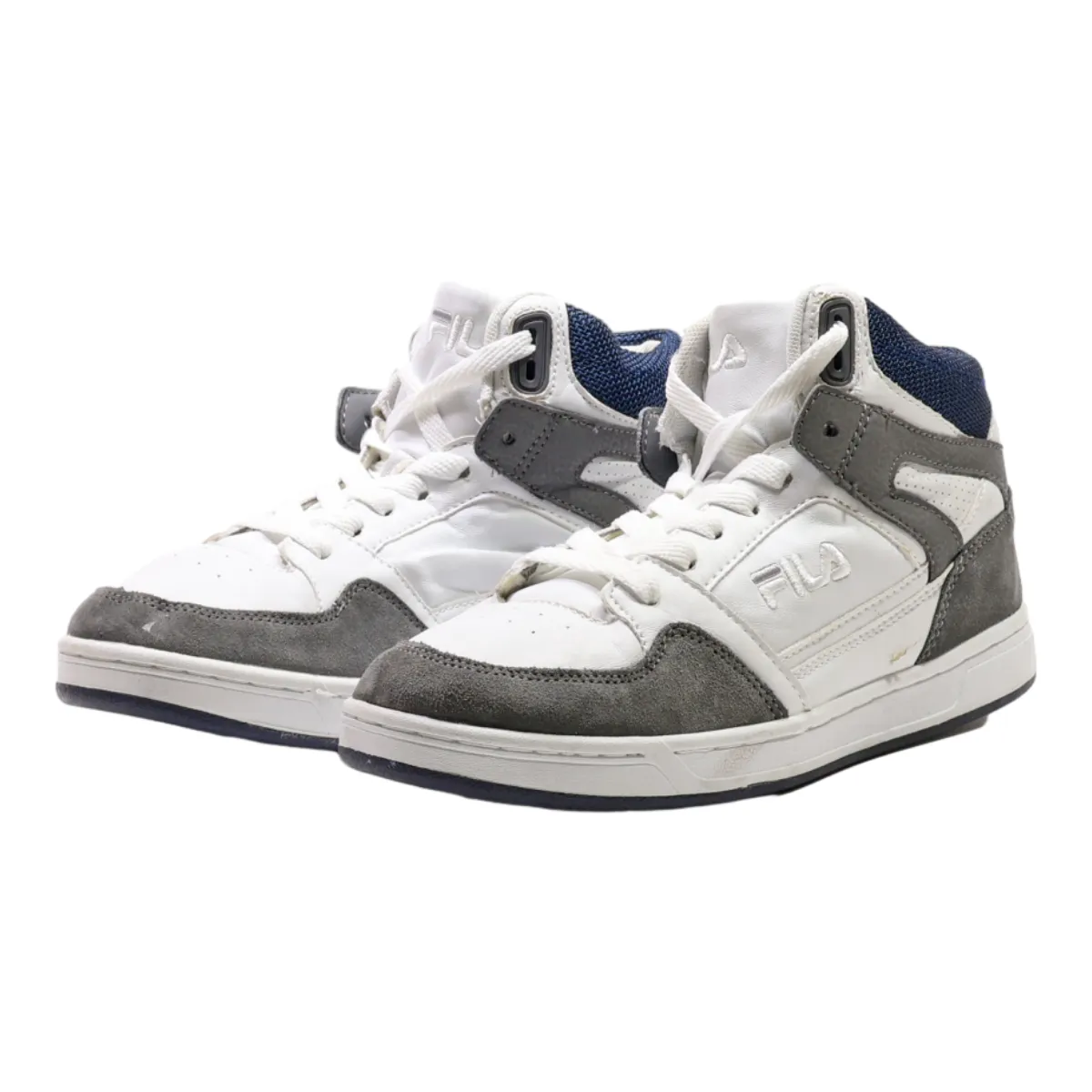 FILA High Top Trainers White Leather Mens UK 8