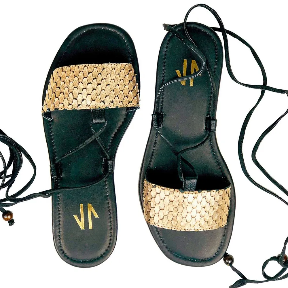 Flat Sandals Silvia Cobos Santos Black