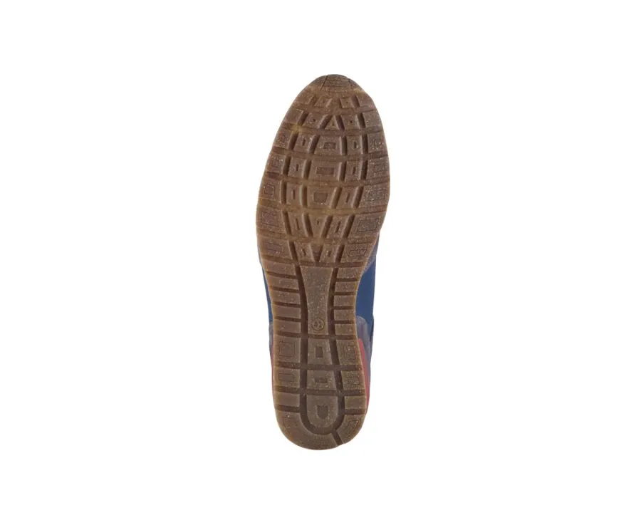 Grey Suede &amp; Khaki Leather Trainers - CANBERRA II