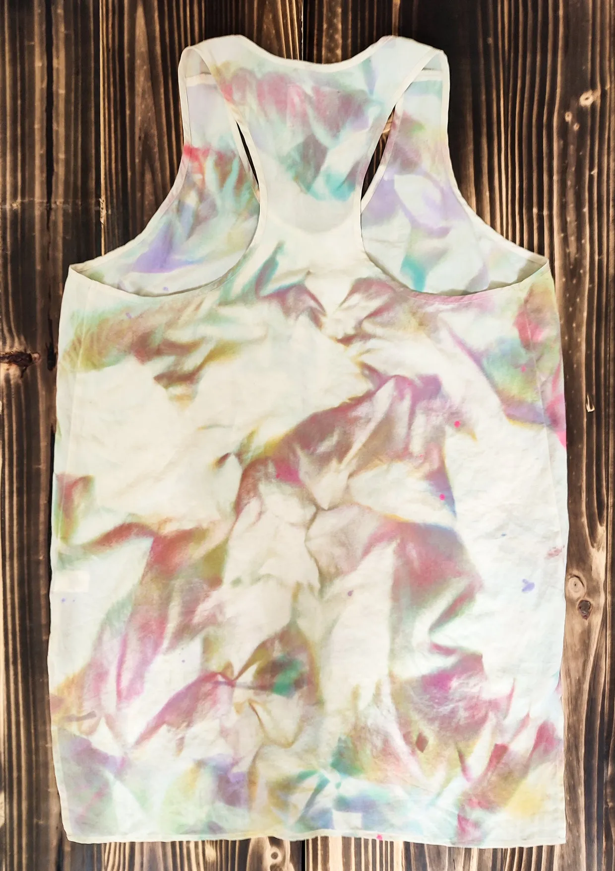 HANDPAINTED - TANK TOP / DRESSS LONG OVERSIZED - creme painted
