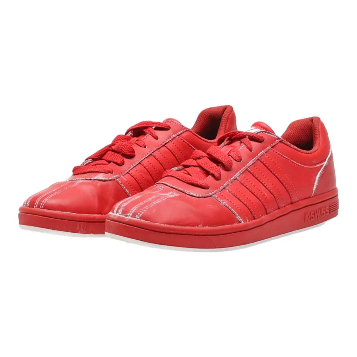 K-SWISS Sneaker Trainers Red Leather Mens UK 8