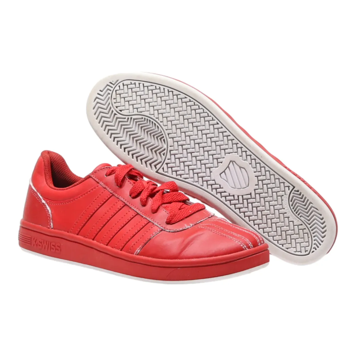 K-SWISS Sneaker Trainers Red Leather Mens UK 8