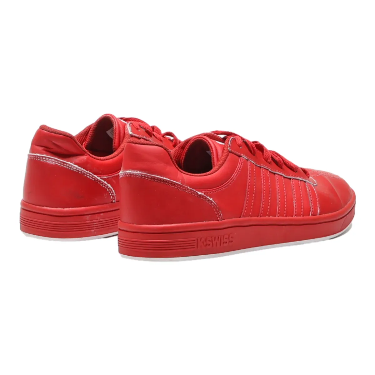 K-SWISS Sneaker Trainers Red Leather Mens UK 8
