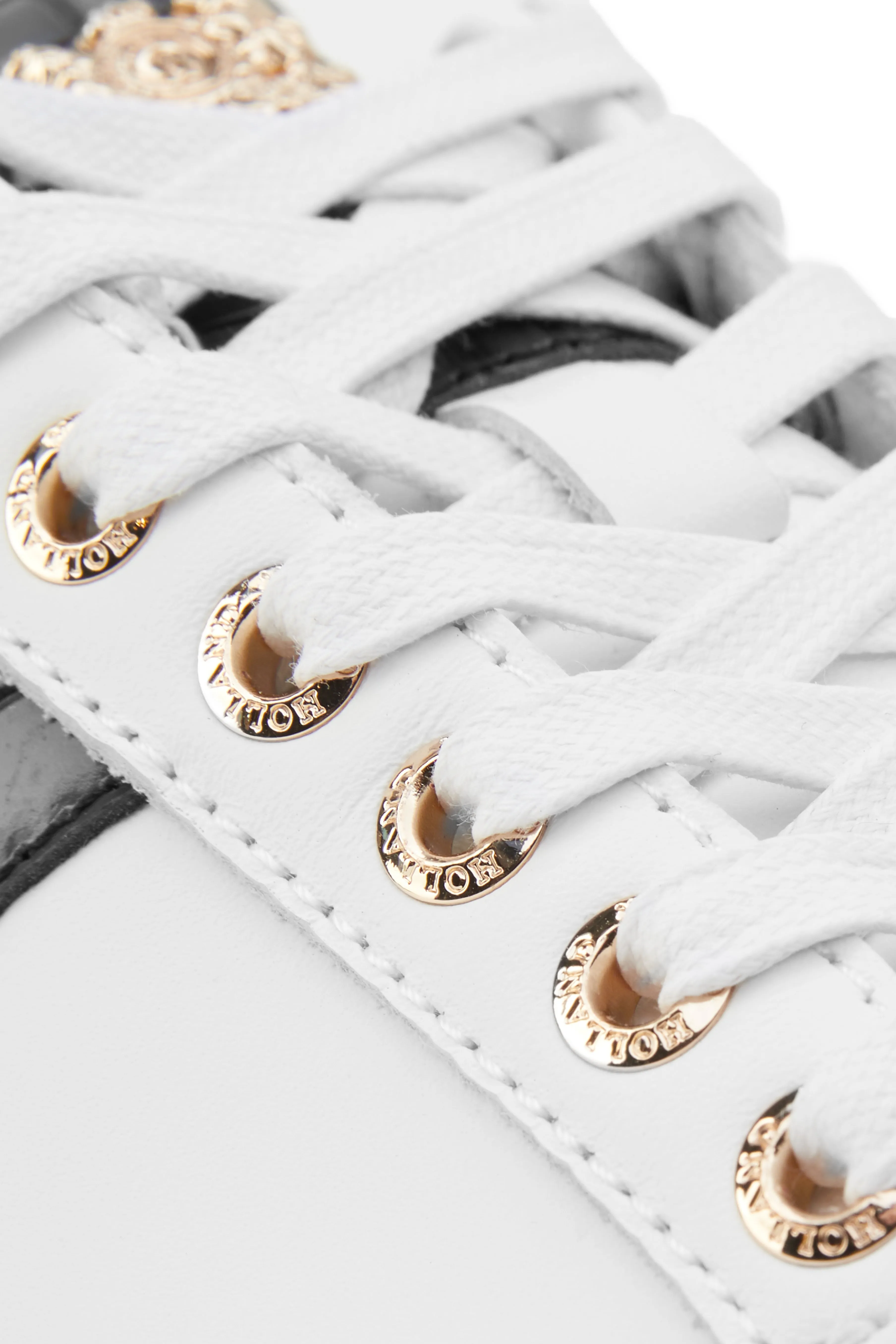 Knightsbridge Court Trainer (Black Croc)