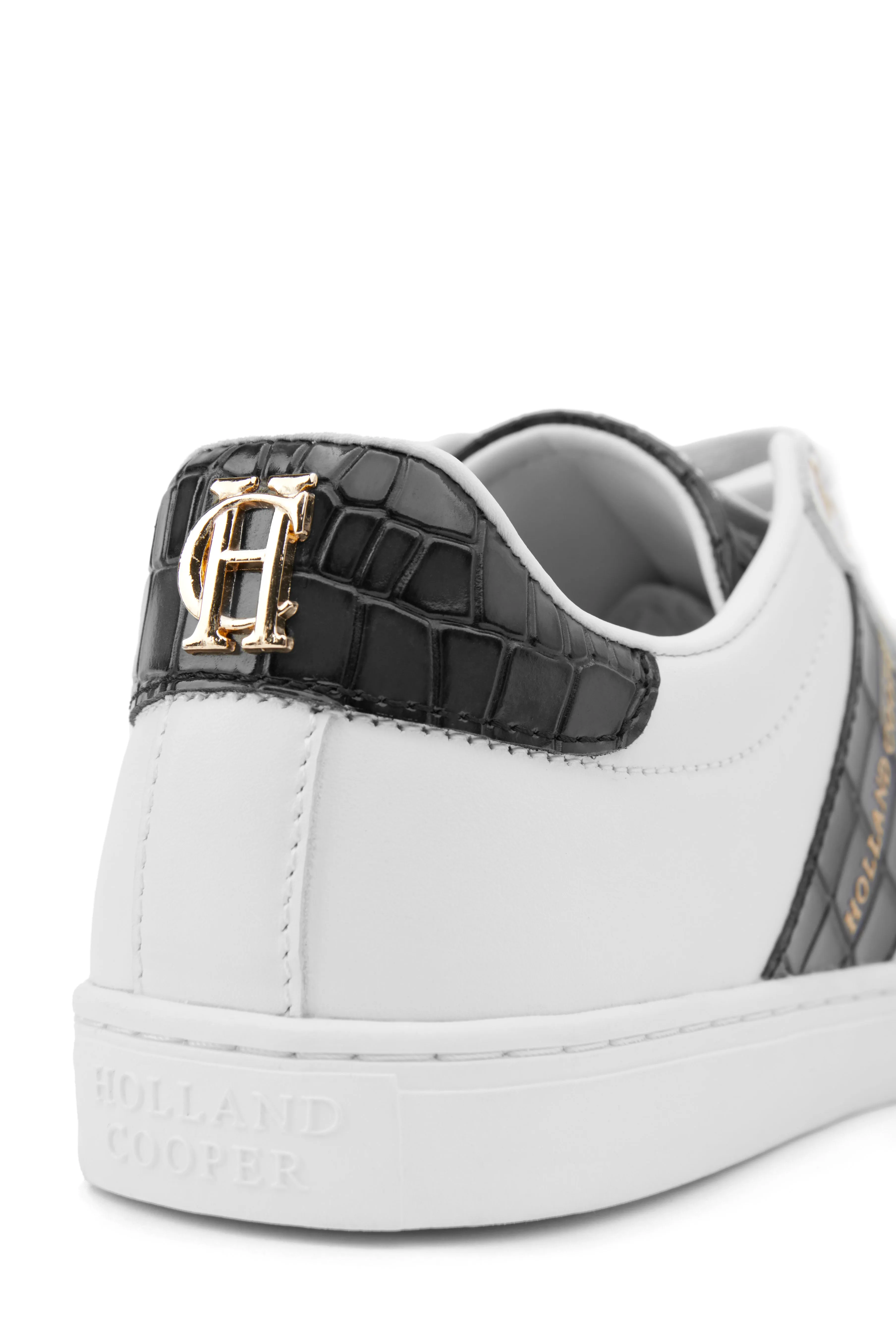 Knightsbridge Court Trainer (Black Croc)