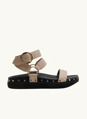 La Tribe Studded Sandal in Nude