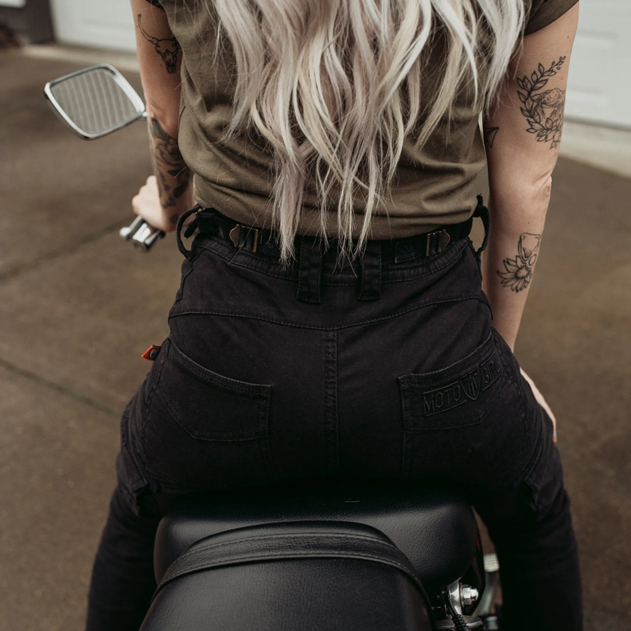 LARA BLACK - Women's Motorcycle Cargo Trousers