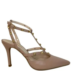 Lodi Sofia Studded Stiletto Shoes - Nude