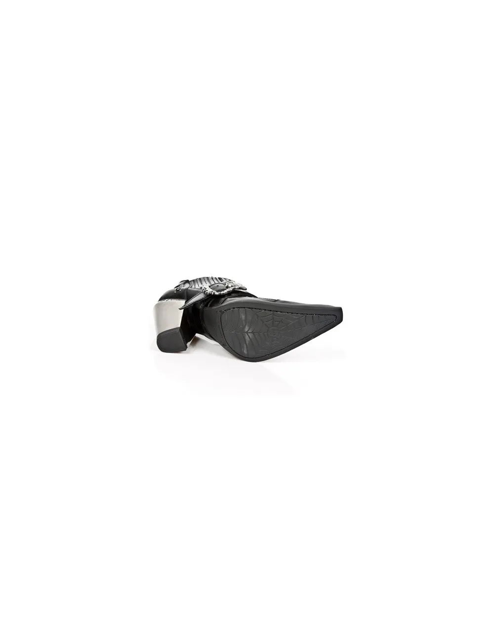 Low boots rock cuir noir cloutées femme