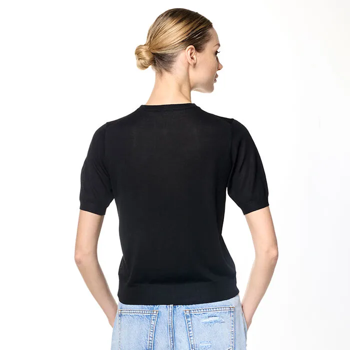 Maglia nera in tessuto
