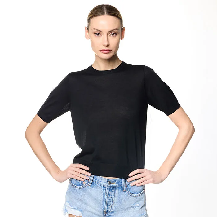 Maglia nera in tessuto