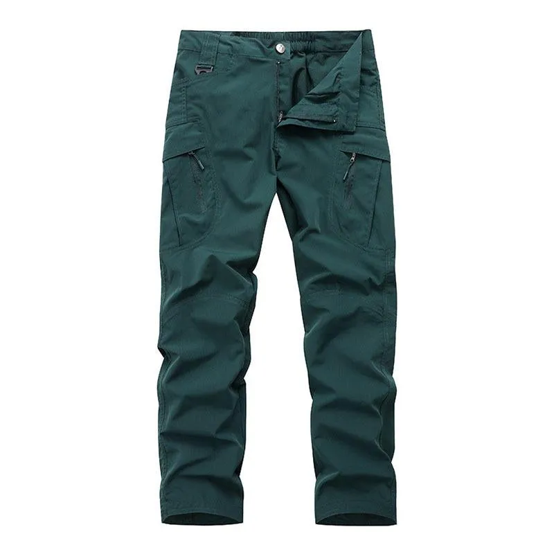 Men's Casual Solid Color Multi-Pocket Straight Leg Cargo Pants 52589962M