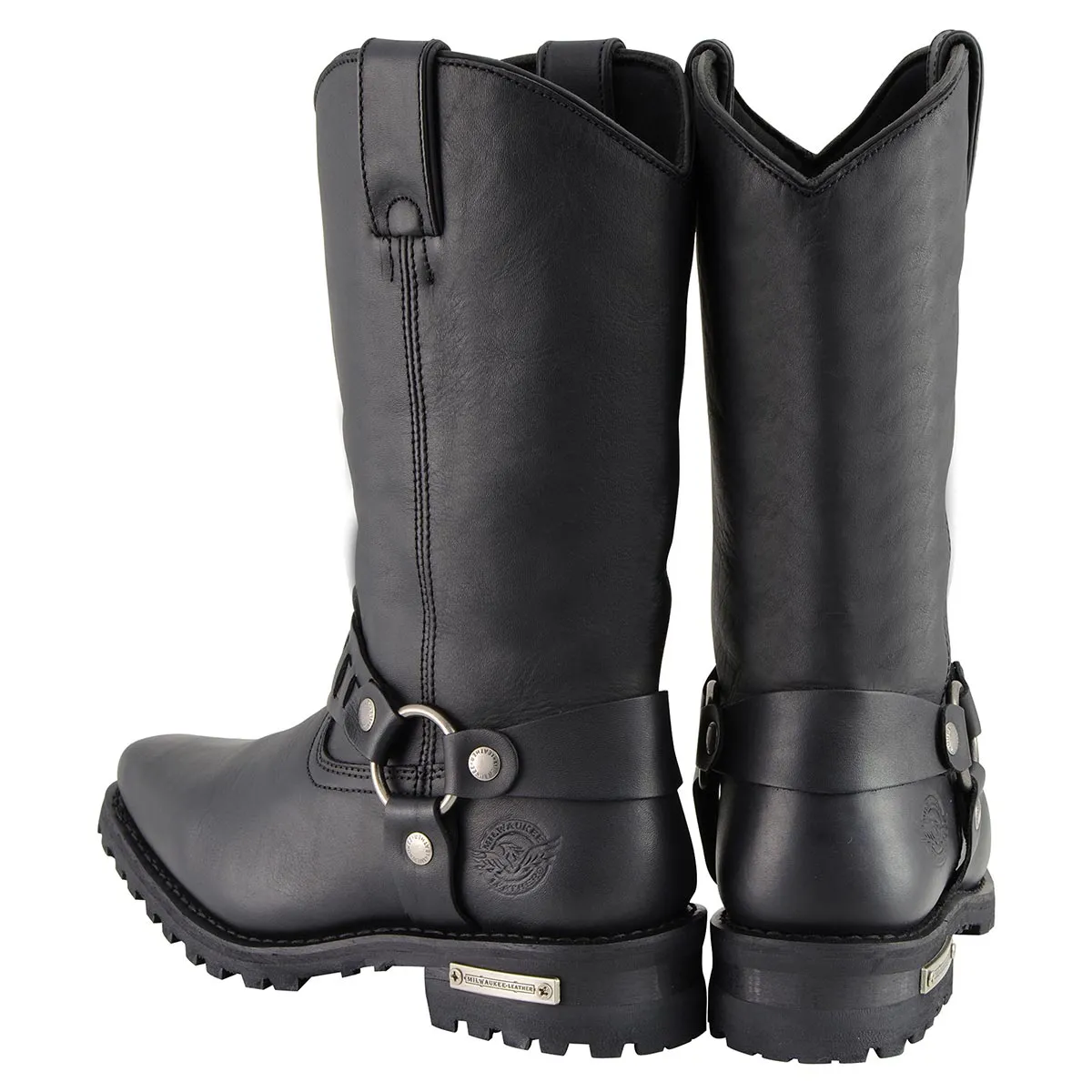 Milwaukee Leather Men’s Classic Harness Black Leather 11-Inch Western