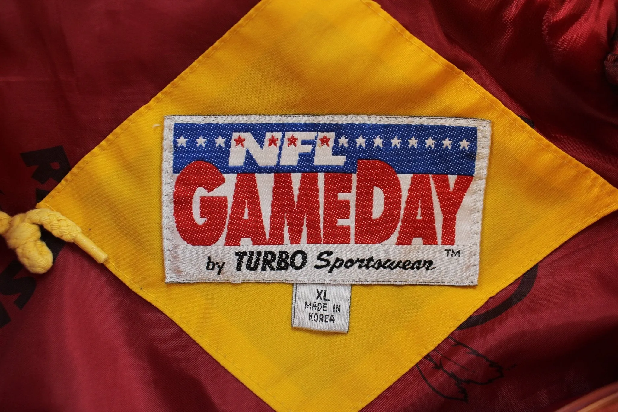 NFL Game Day Washington Redskins Embroidered Logo Zip Up Jacket